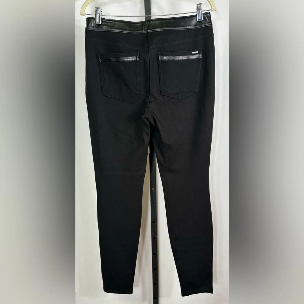 White House Black Market Vegan Leather Front Leggings Size 8 Long- LIKE NEW